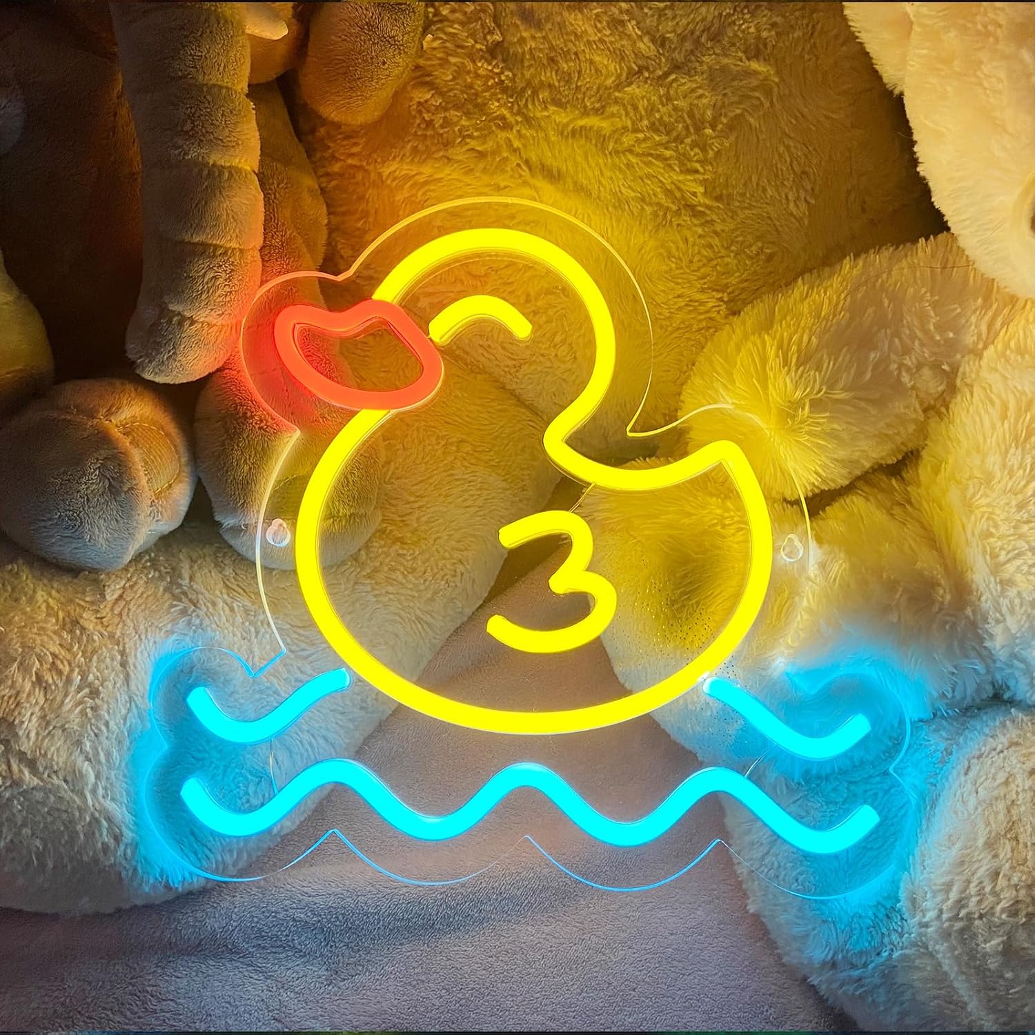 Baby Nursery Wall Lights - Eend Neonreclame LED Wanddecoratie USB-aangedreven Acryl